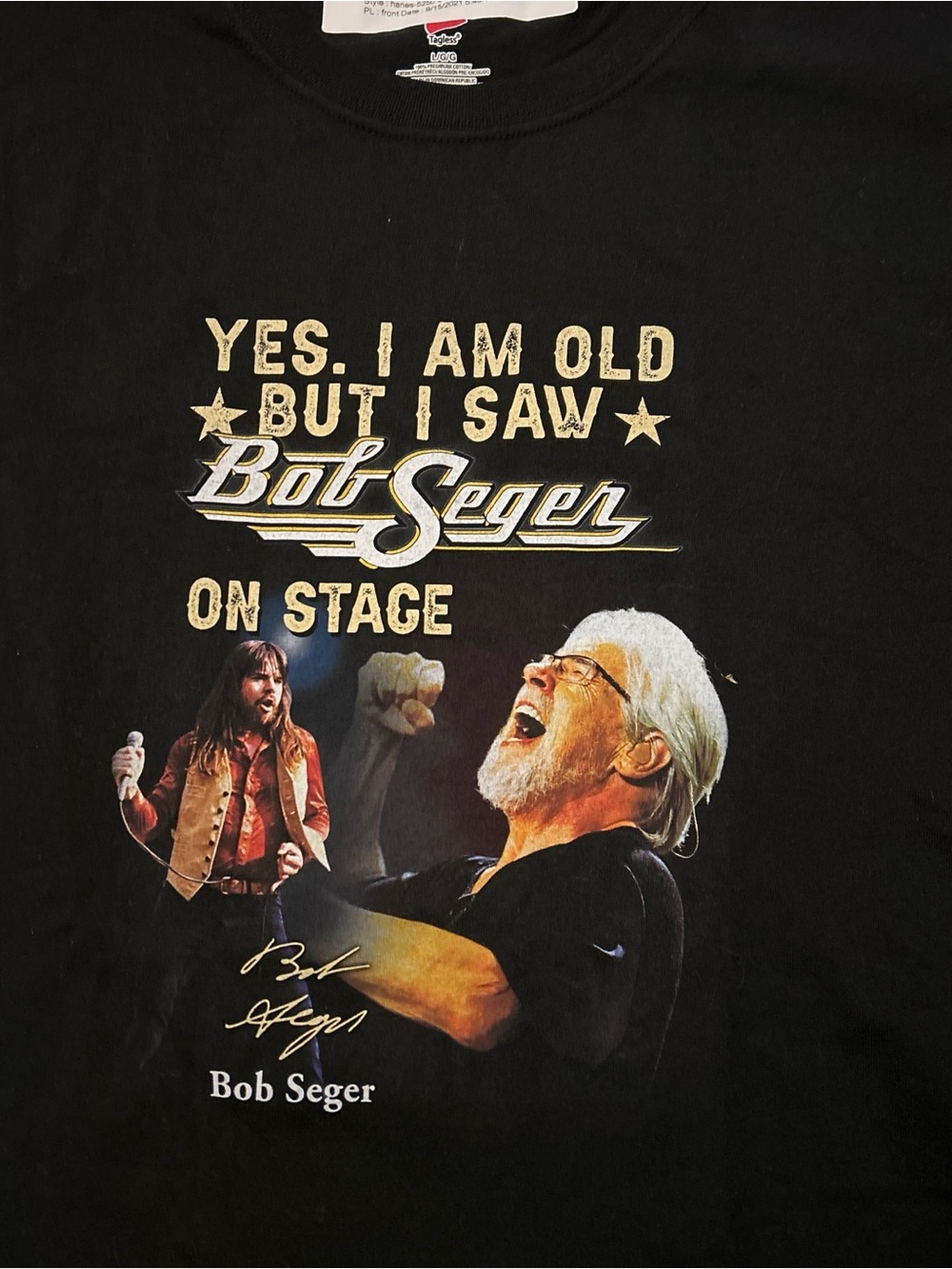 Bob Seger Band Black Concert Tshirt NWOT Size Large